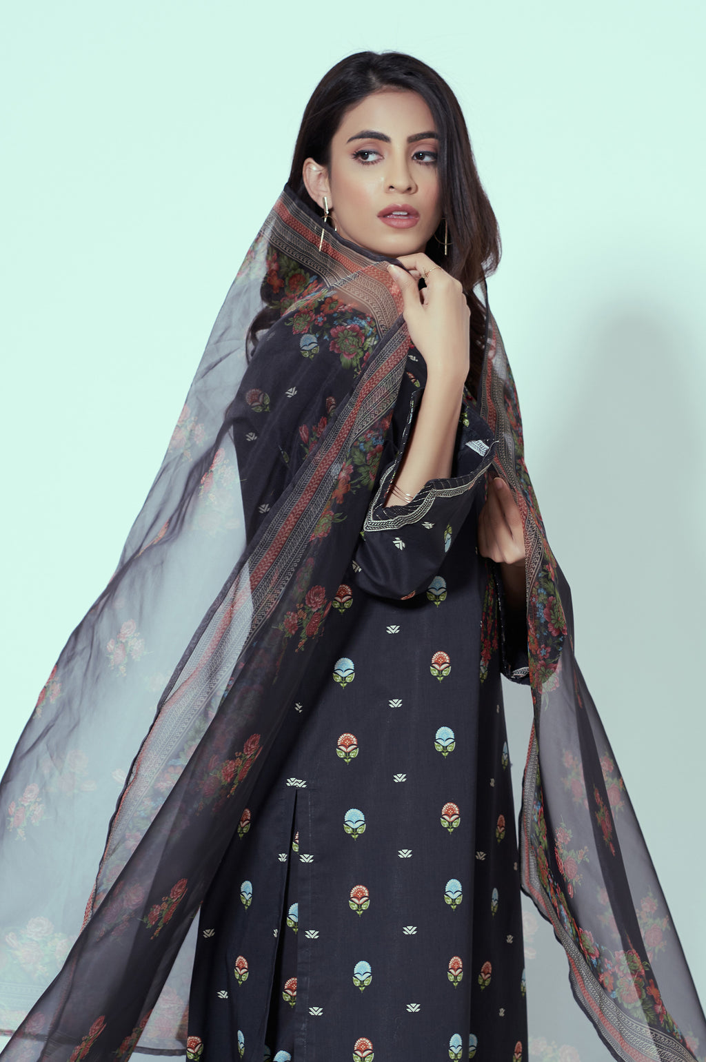 Unstitched 3 Piece Printed Lawn Suit
