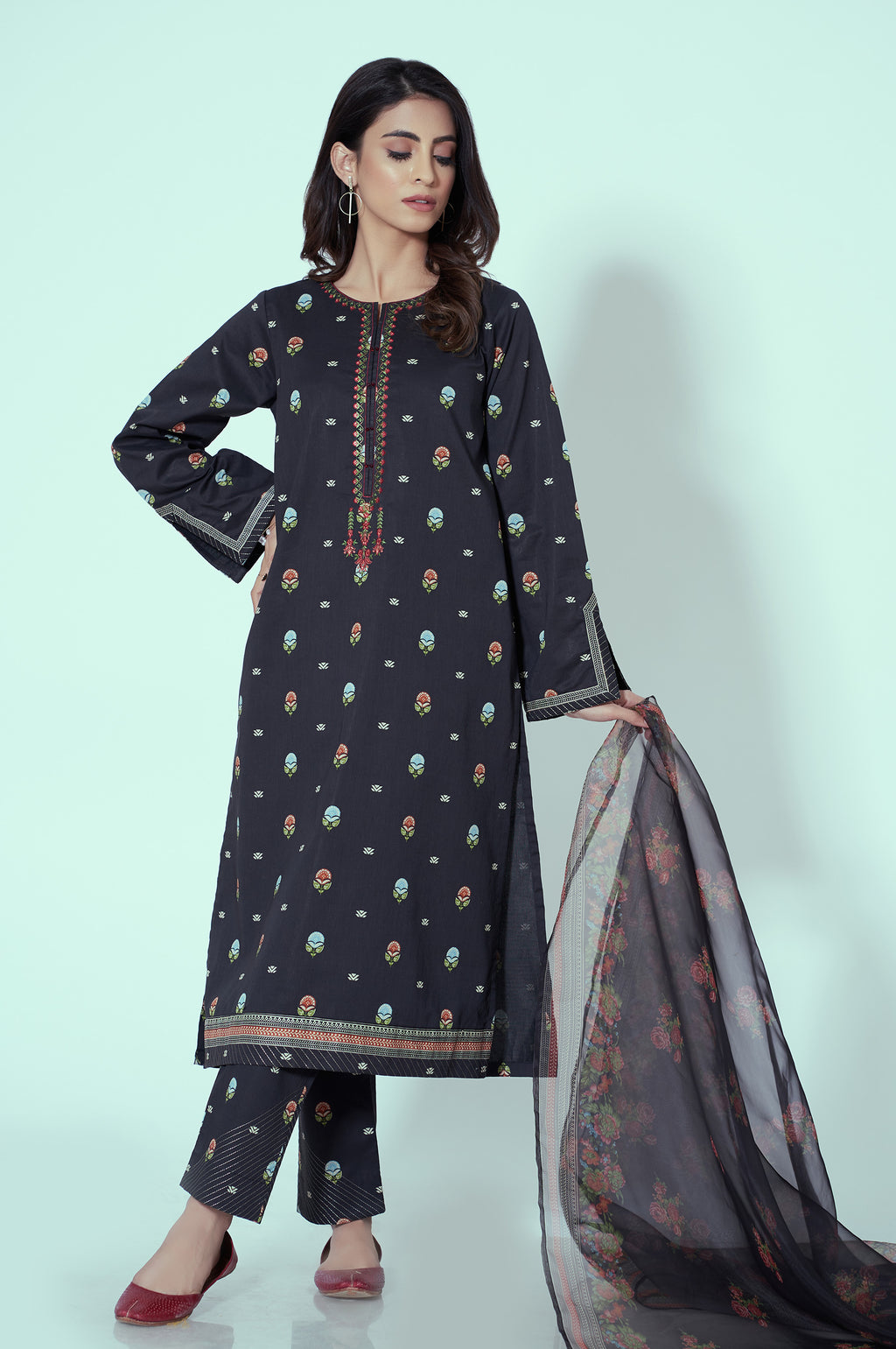 Unstitched 3 Piece Printed Lawn Suit