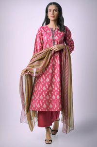 Unstitched 3 Piece Printed Lawn Shirt with Chiffon Dupatta
