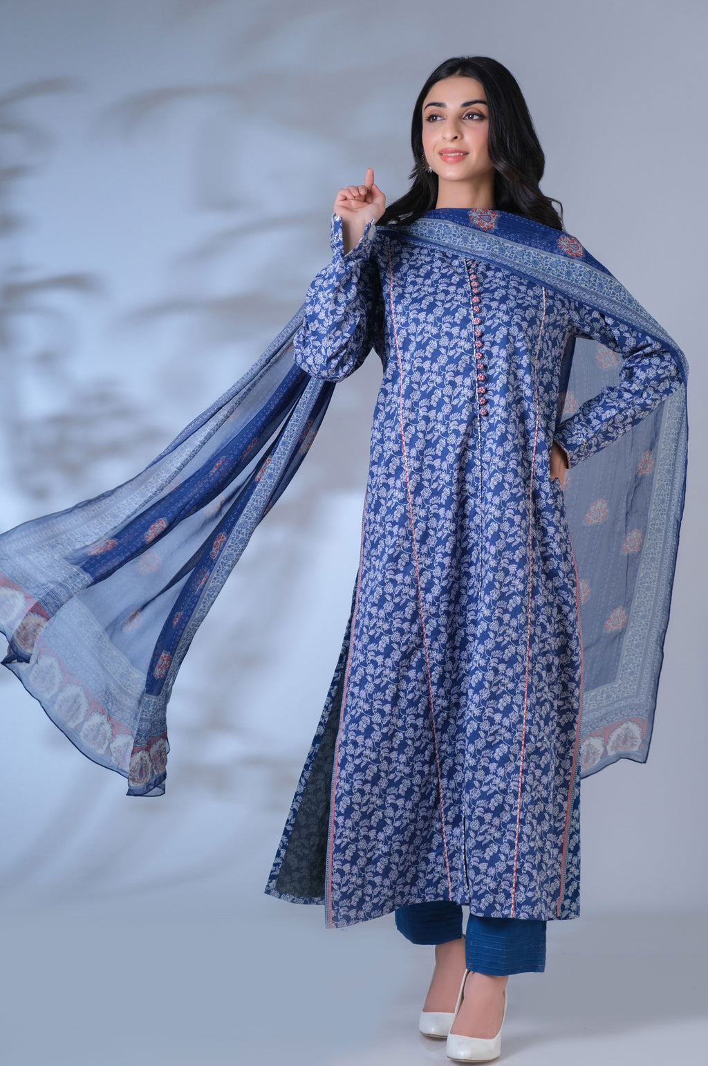 Unstitched 3 Piece Printed Lawn Suit