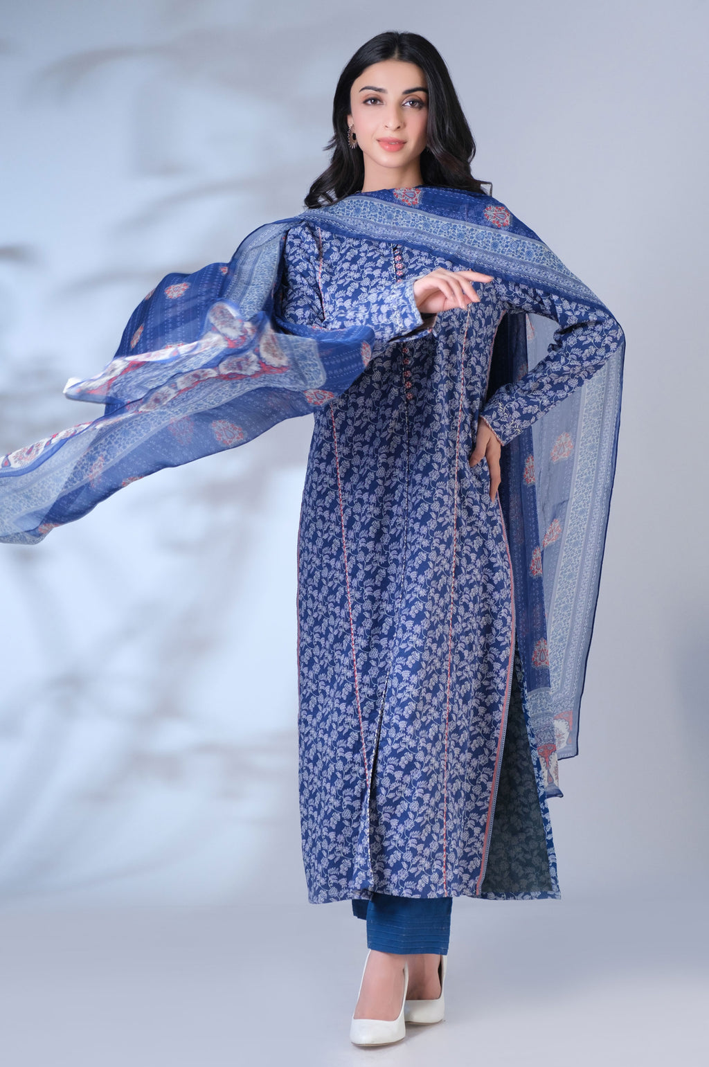 Unstitched 3 Piece Printed Lawn Suit