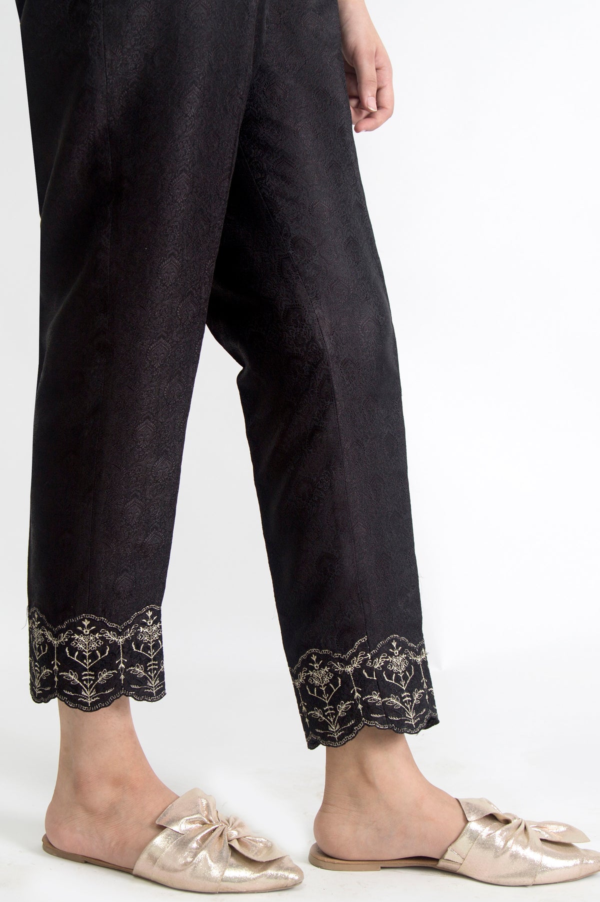 Embroidered Jamawar Pants