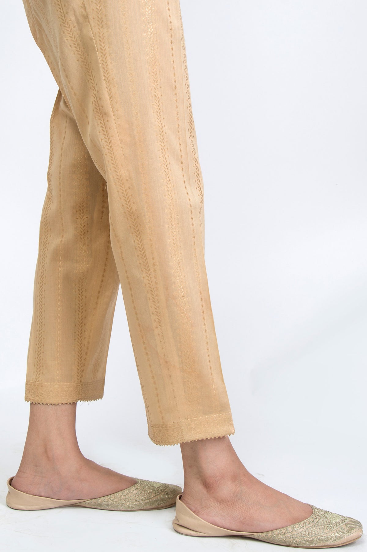 Jacquard Embroidered Cigarette Pants