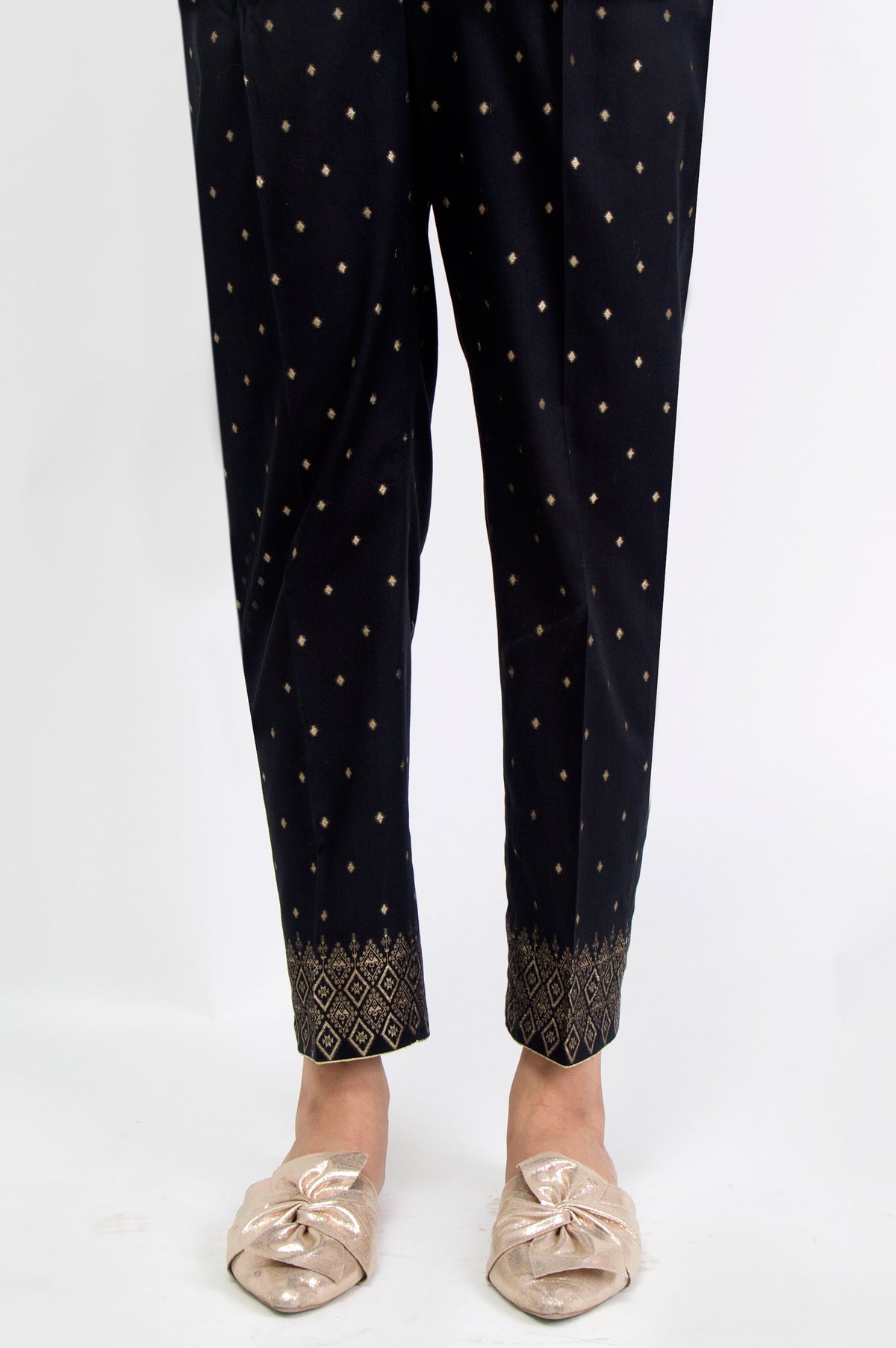 Jacquard Embroidered Cigarette Pants