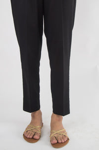 Basic Khaddar Cigarette Pants -Black