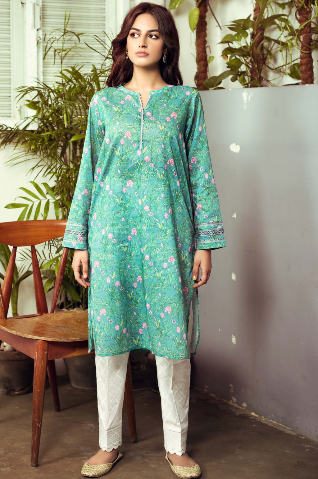 Stitched 1 Piece Digital Printed Cambric Shirt