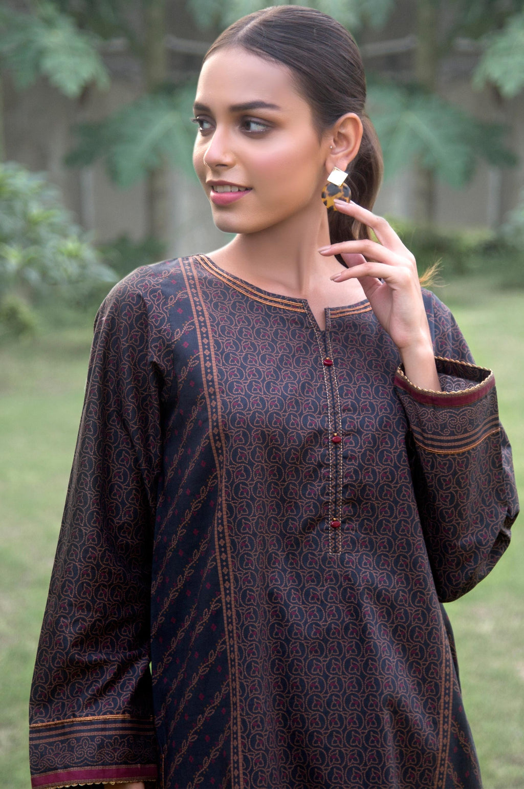 Stitched 1 Piece Digital Printed Cambric Shirt