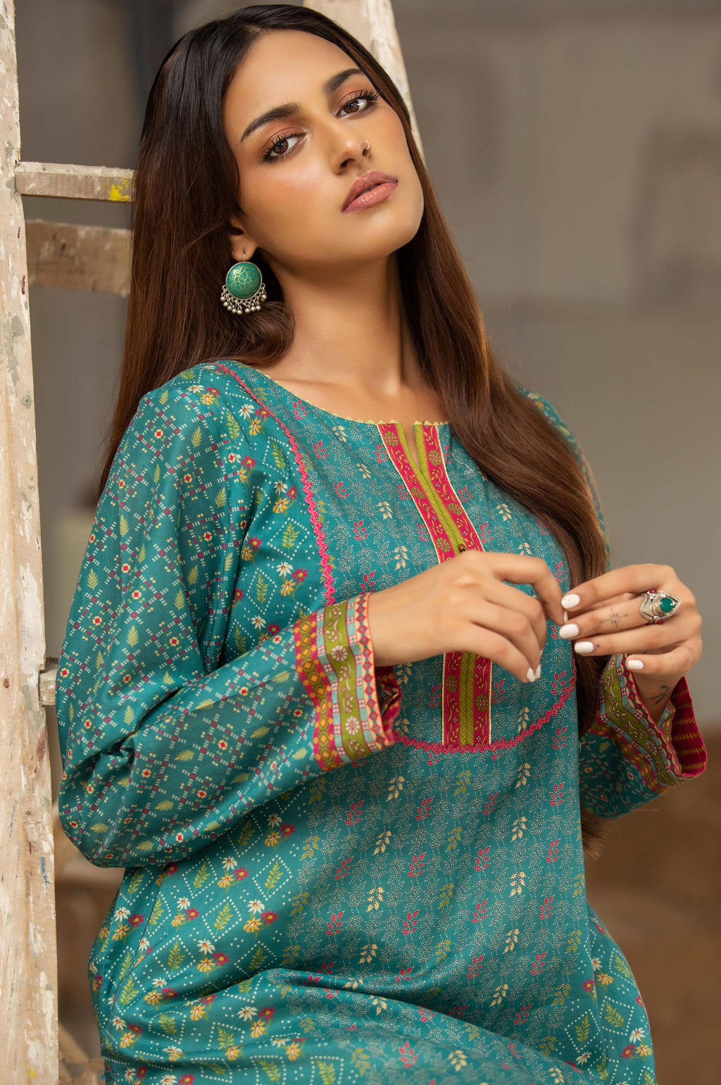 Stitched 1 Piece Digital Printed Cambric Shirt