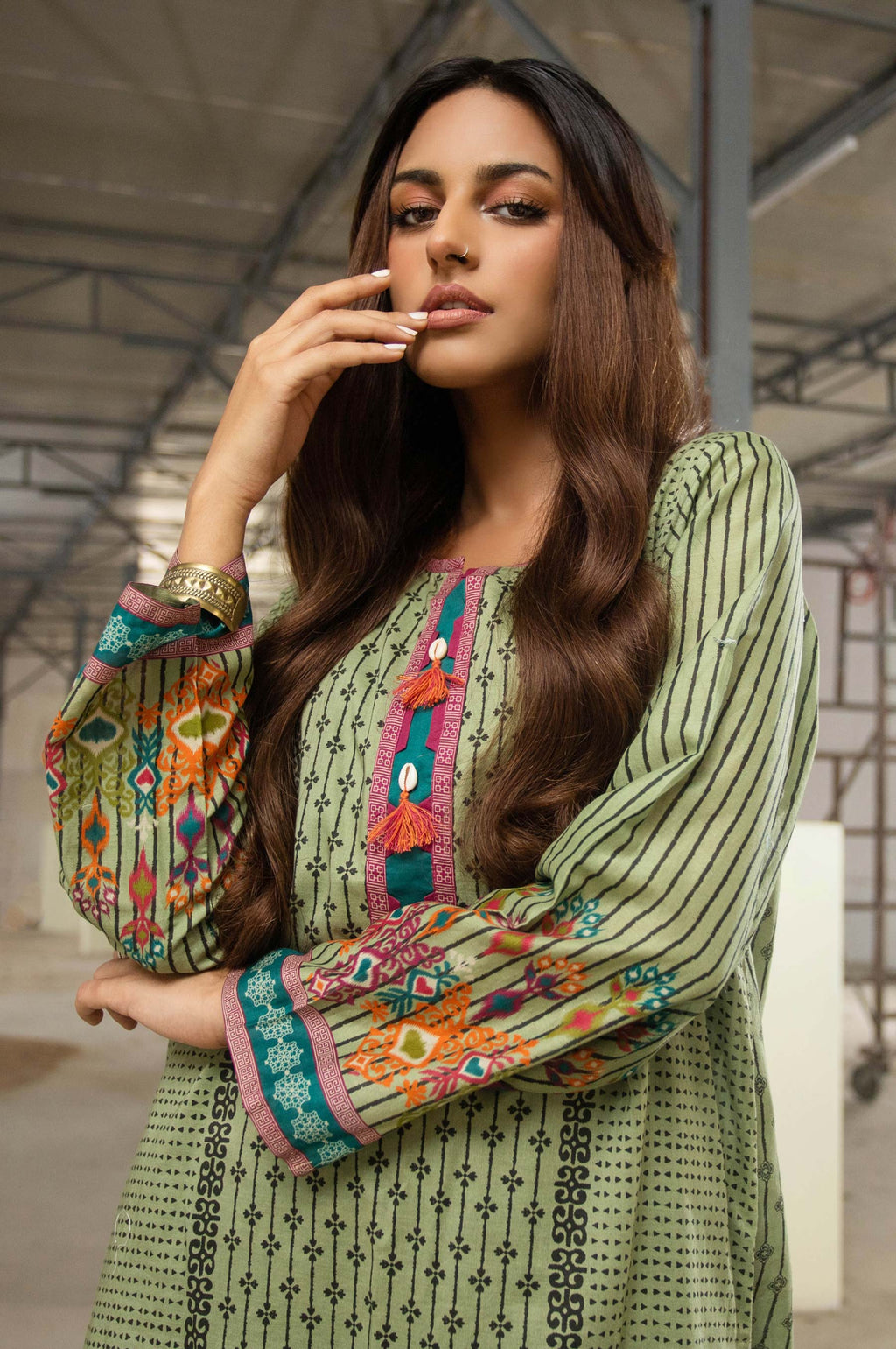 Stitched 1 Piece Digital Printed Cambric Shirt