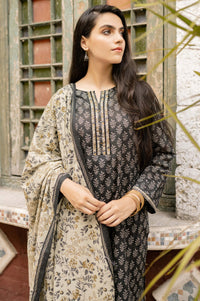 Stitched 3 Piece Printed Khaddar Suit