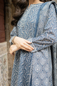 Stitched 3 Piece Printed Khaddar Suit