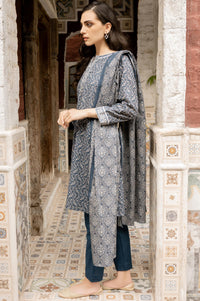 Stitched 3 Piece Printed Khaddar Suit