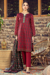 Stitched 3 Piece Printed Cottel Suit
