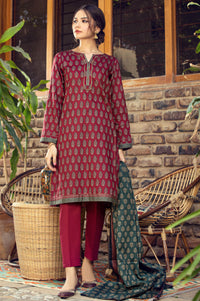 Stitched 3 Piece Printed Cottel Suit