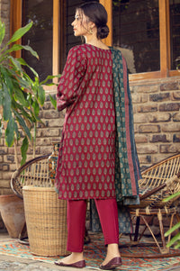 Stitched 3 Piece Printed Cottel Suit