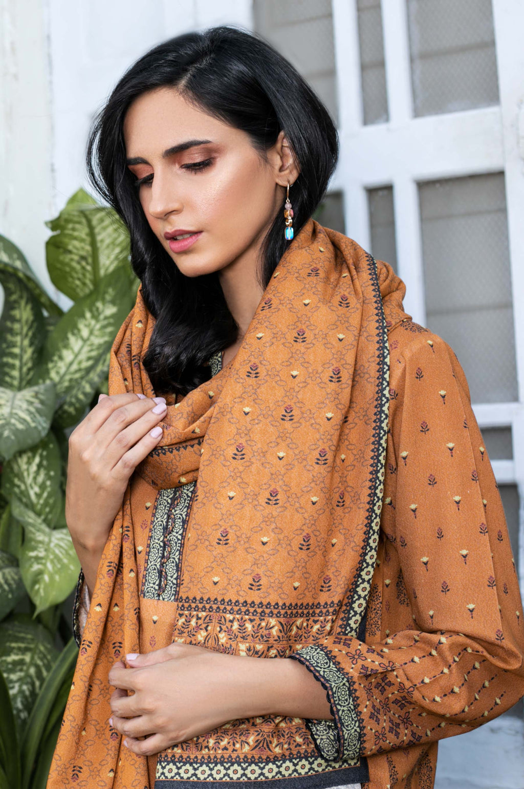 Stitched 3 Piece Printed Karandi Suit