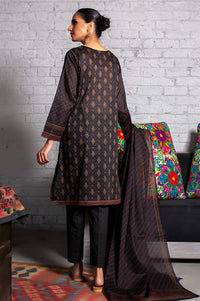 Stitched 3 Piece Printed Doria Lawn Suit with Voile Slub Dupatta