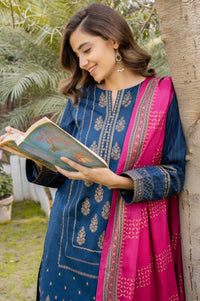 Stitched 3 Piece Printed Gold & White Paste Lawn Suit