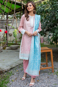 Stitched 3 Piece Digital Printed Doria Lawn Suit with Printed Lawn Dupatta