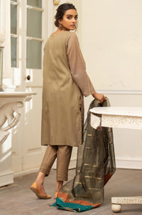 Stitched 3 Piece Embroidered Maysuri Suit with Organza Dupatta