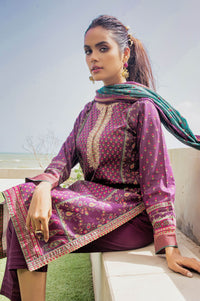 Stitched 3 Piece Embroidered Lawn with Cotton Net Suit