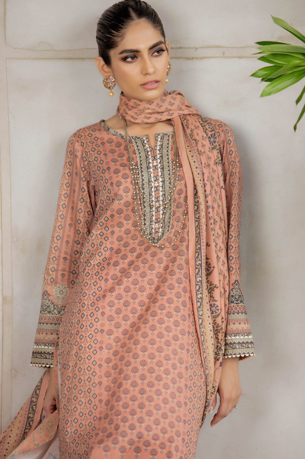 Stitched 3 Piece Printed Lawn Suit