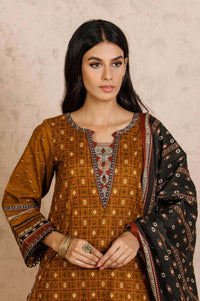Stitched 3 Piece Printed Khaddar Suit