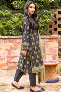 Stitched 3 Piece Printed Khaddar Suit