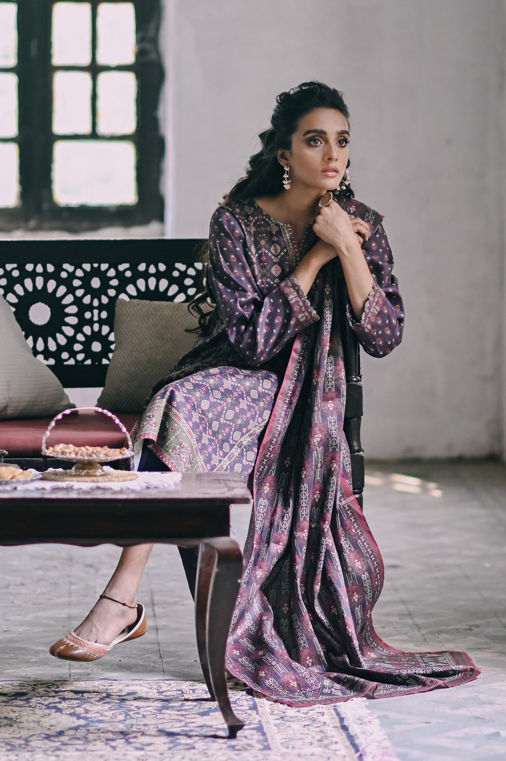 Stitched 3 Piece Printed Khaddar Suit