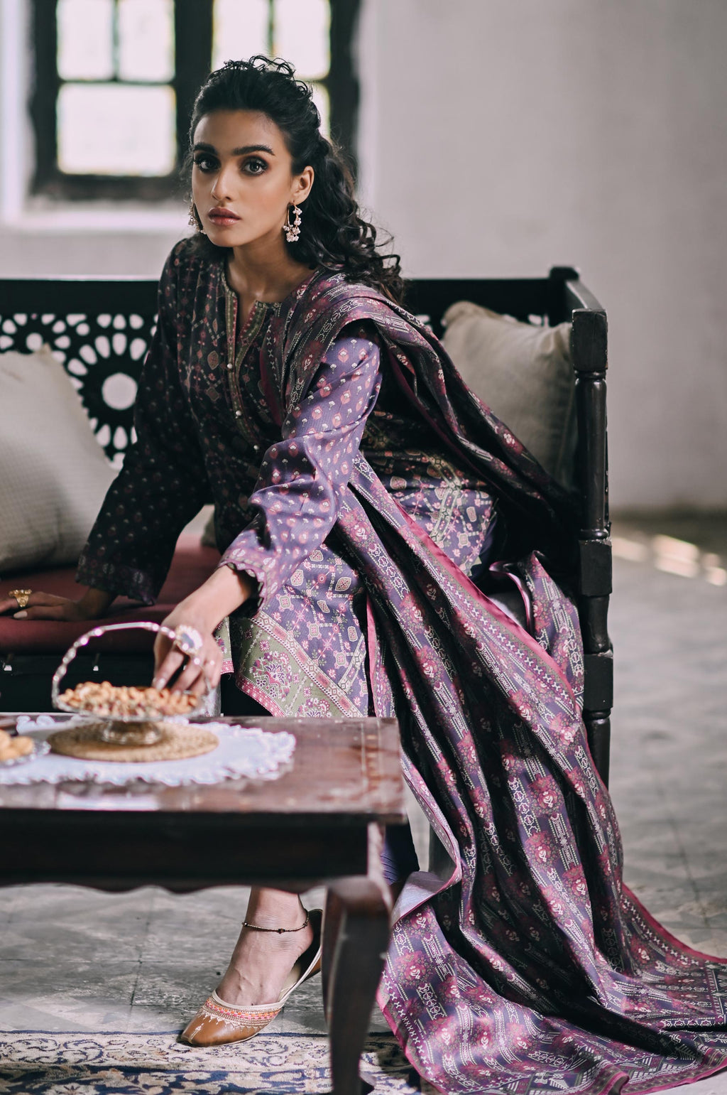 Stitched 3 Piece Printed Khaddar Suit