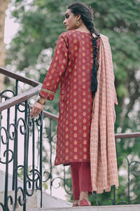 Stitched 3 Piece Printed Cottel with Khaddar Suit