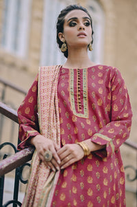 Stitched 3 Piece Printed Cottel with Khaddar Suit