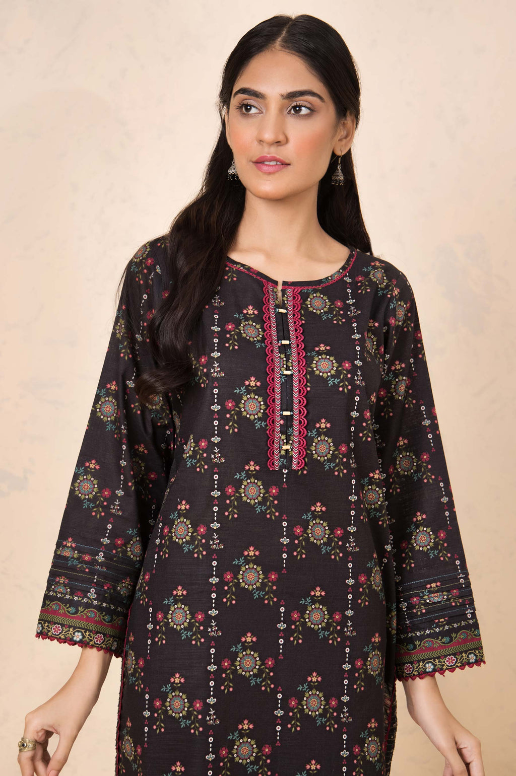 Stitched 3 Piece Printed Cottel Suit