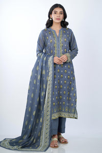Stitched 3 Piece Printed Karandi Suit