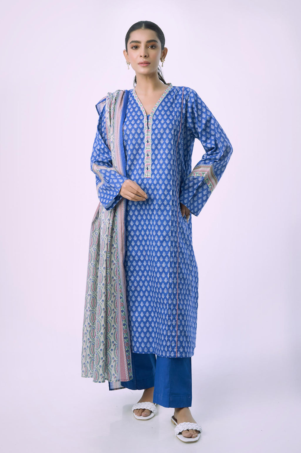 Stitched 3 Piece Printed Lawn