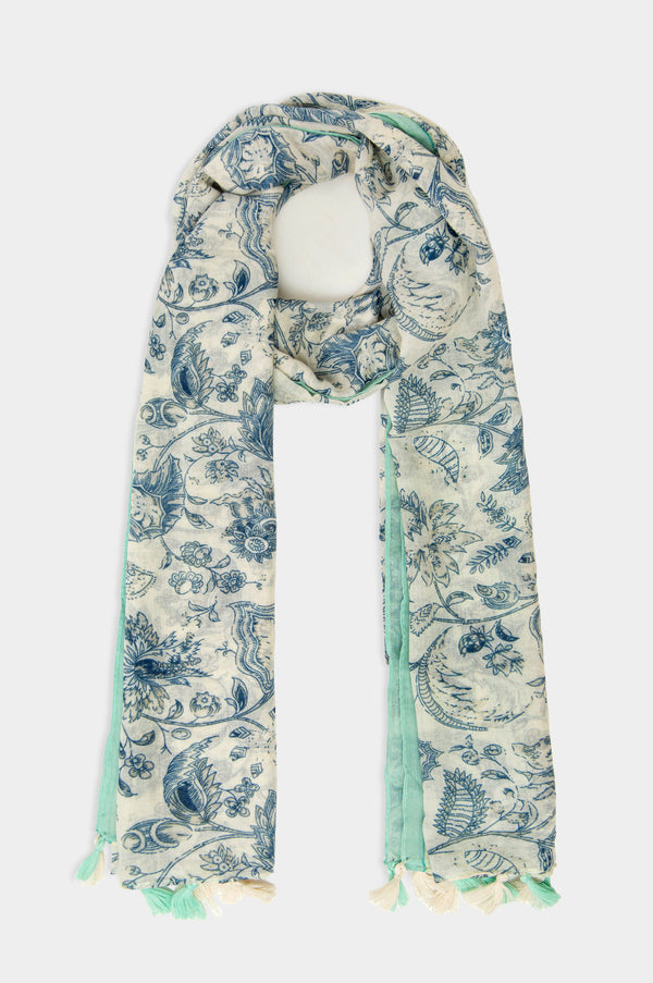 Printed Scarf - Blue