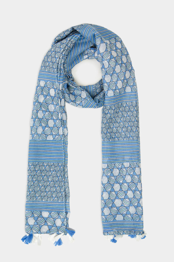 Printed Scarf - Sky Blue