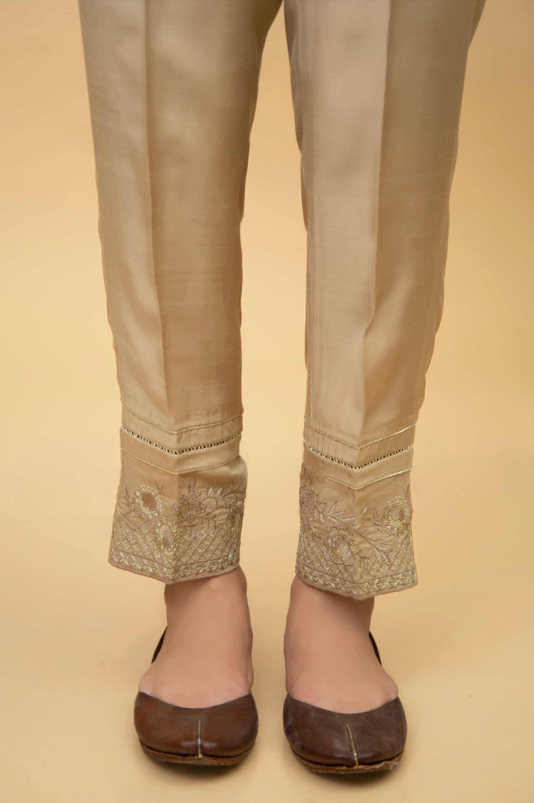 Buy Golden Cream Trousers  Pants for Women by SRISHTI Online  Ajiocom