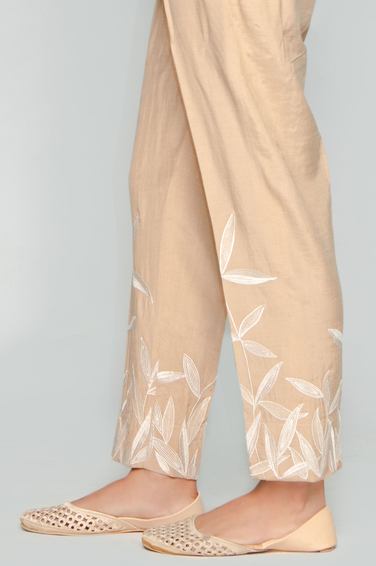 Embroidered Cigarette Pants
