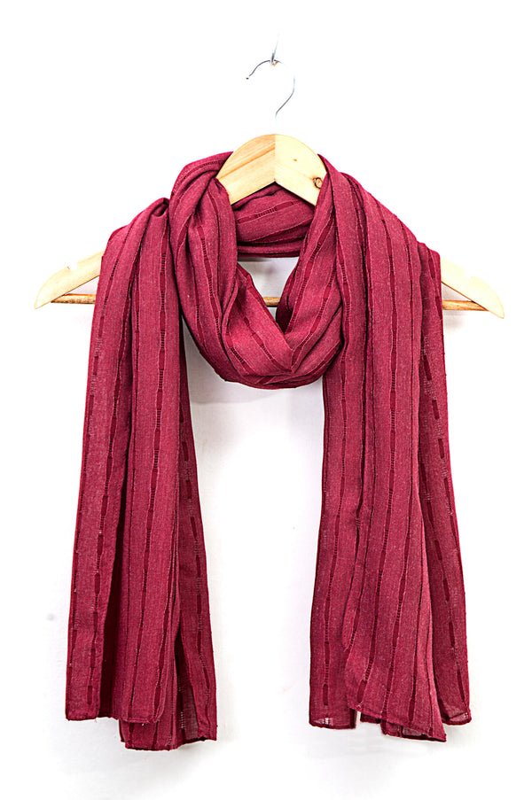 Solid Woven Scarf - Burgundy