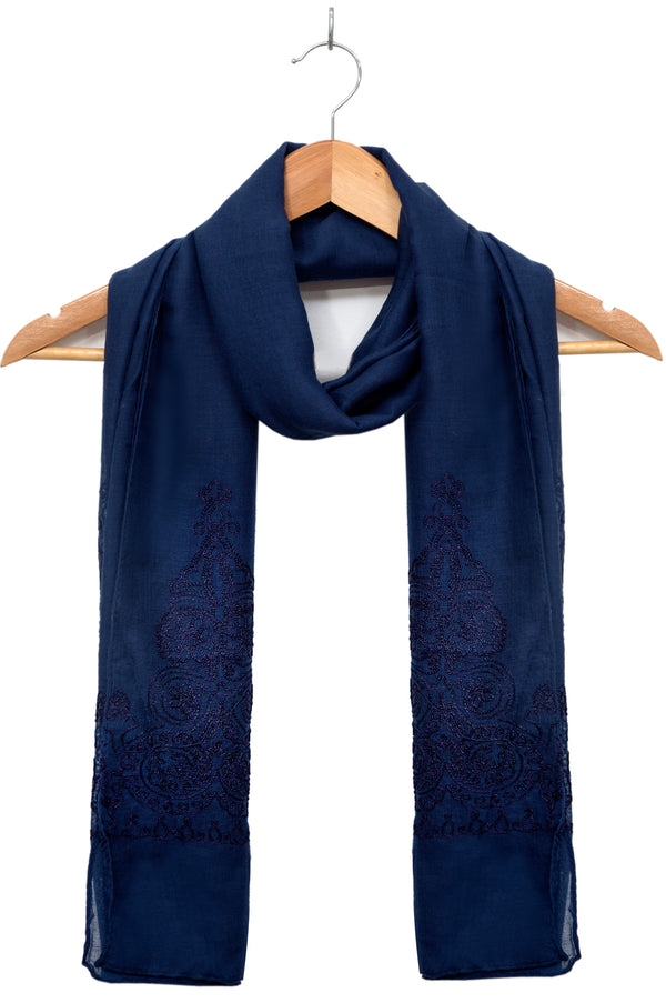 Embroidered-Scarf-Royal-Blue