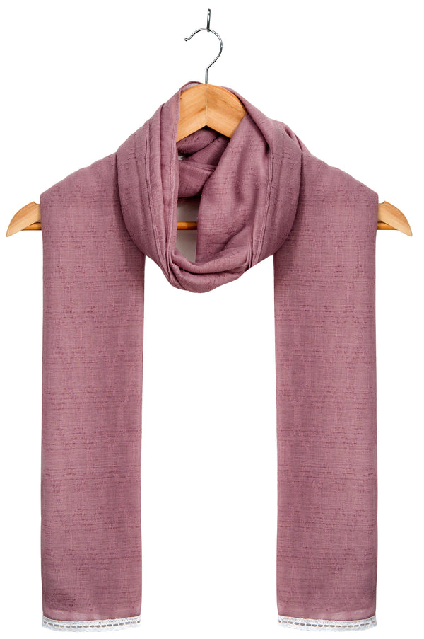 Jacquard Lace trimmed Scarf