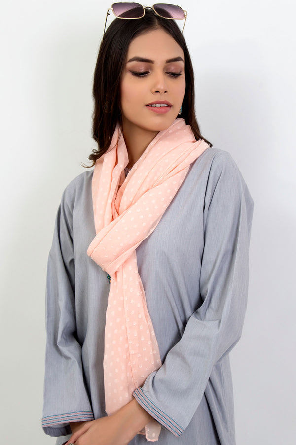 Chiffon Embossed Solid - Light Peach