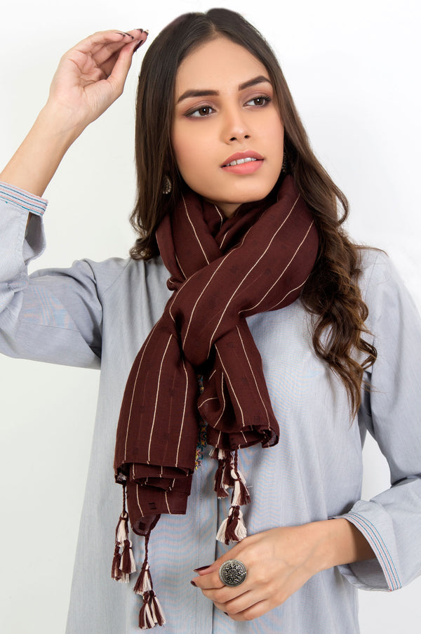 Stripe Affair Scarf - Brown