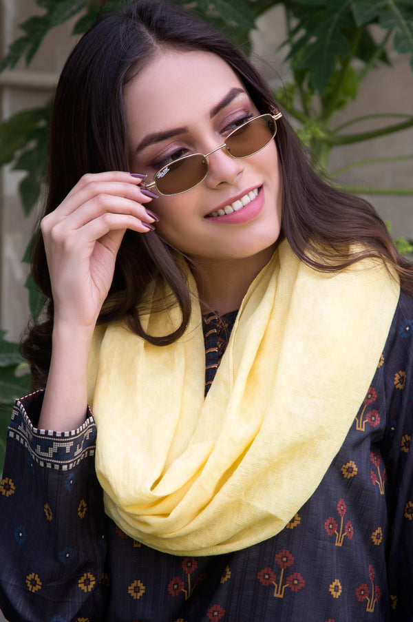 Jacquard Scarf - Lemon Yellow