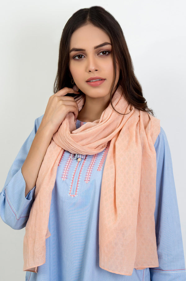 Jacquard Scarf - Light Peach