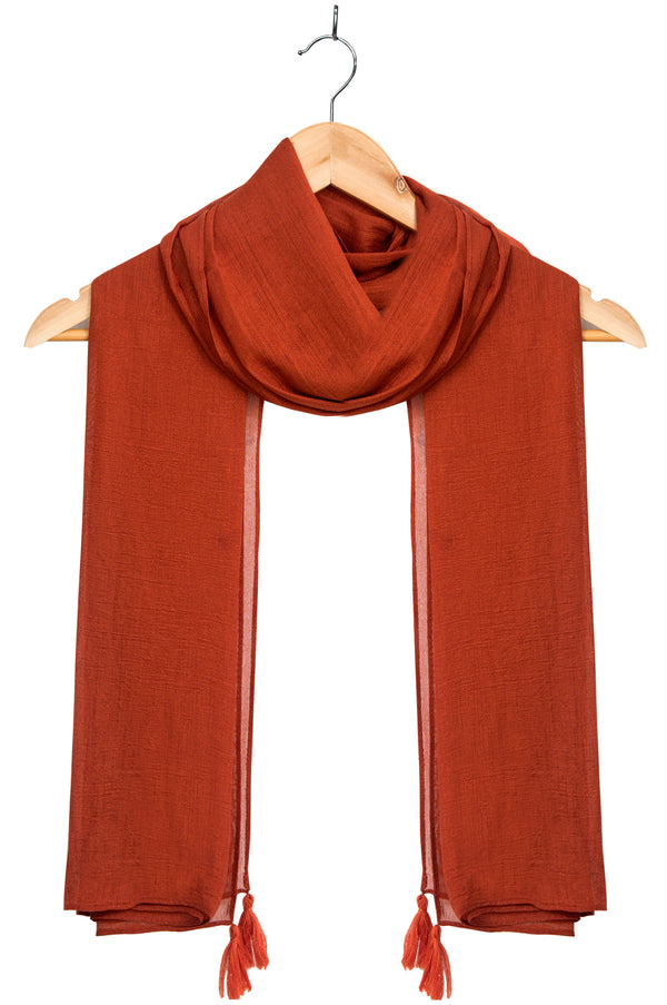 Silky Lace Trimmed Scarf