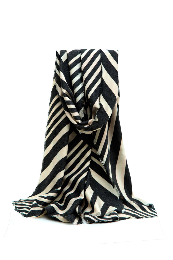 B/W Striped Scarf