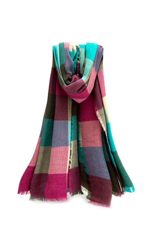 Multi-Toned Checkered Scarf