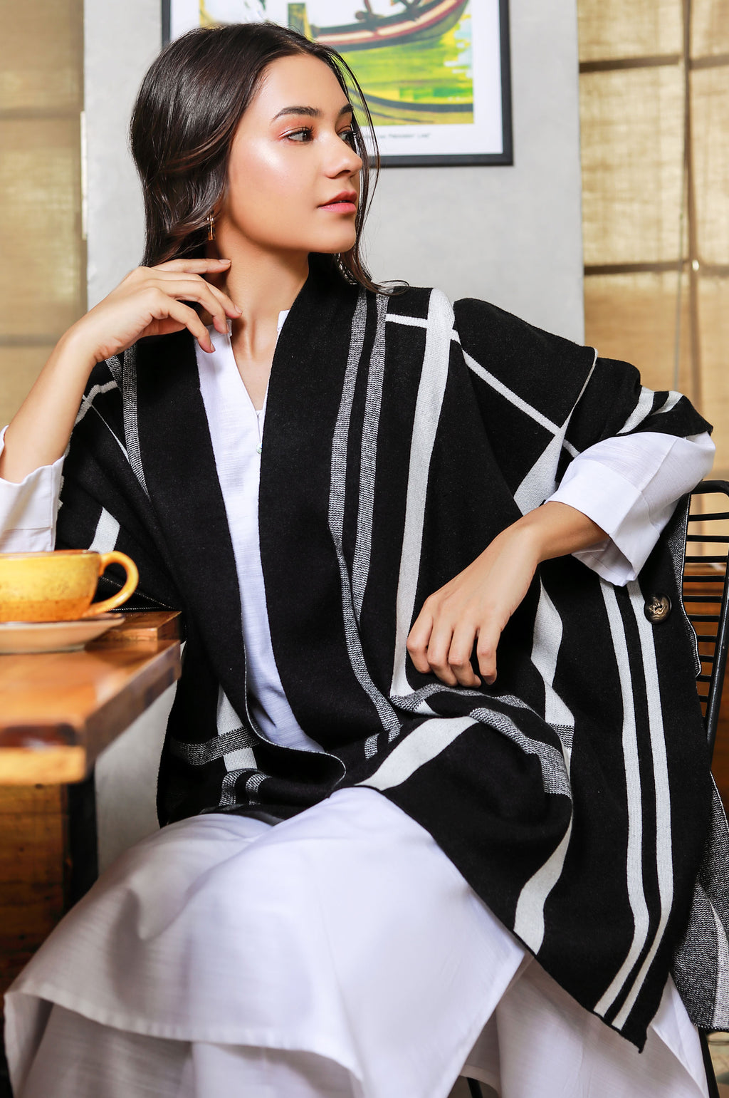 Plaid Cape Shawl